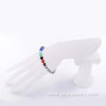 Fashion 8MM Howlite Stone Chakra Beaded Cuff Charm Bangle Bracelet